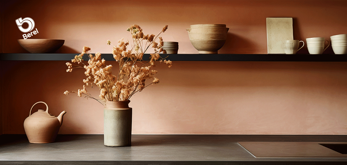 utensilios y espacio colores cafes pinturas berel