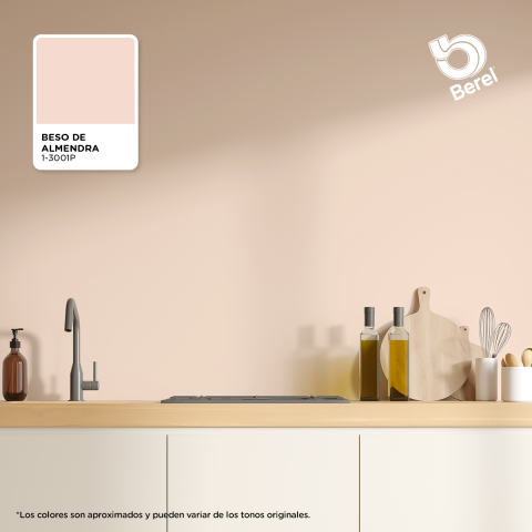 cocina beige berel con utensilios