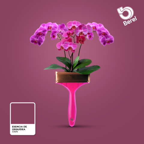 color morado esencia de orquidea con brocha pinturas berel