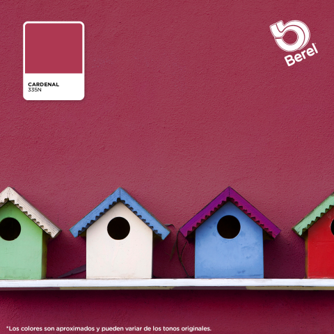 color rojo cardenal con casas de madera pinturas berel