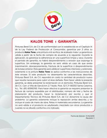 garantia kalos tone mate pinturas berel