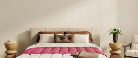 recamara beige con color del año berel 2026 pitaya