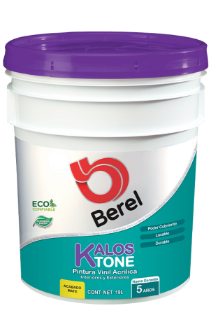 cubeta pintura kalos tone mate pinturas berel 5 años