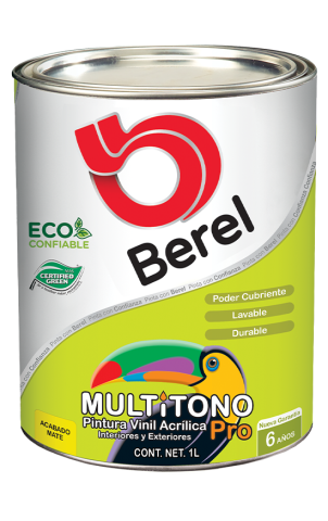 litro pintura multitono pro satinado pinturas berel 6 años